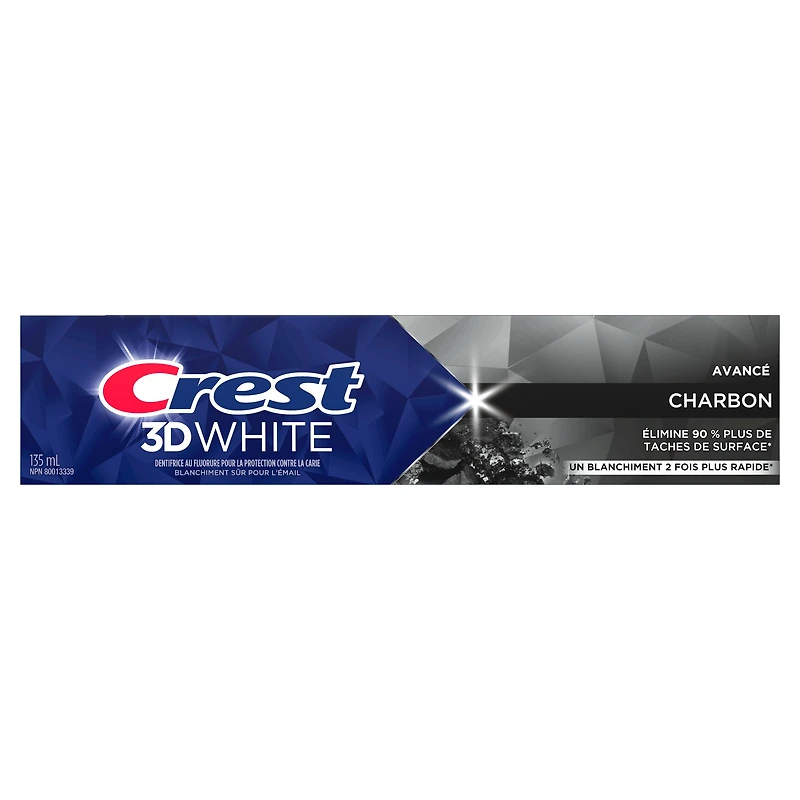 Crest 3D White Advanced Charcoal Whitening Toothpaste, 135 ml