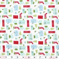 Fabric Creations Tissu de coton au mètre Bébé Yoda de Noël blanc 111 cm (44")