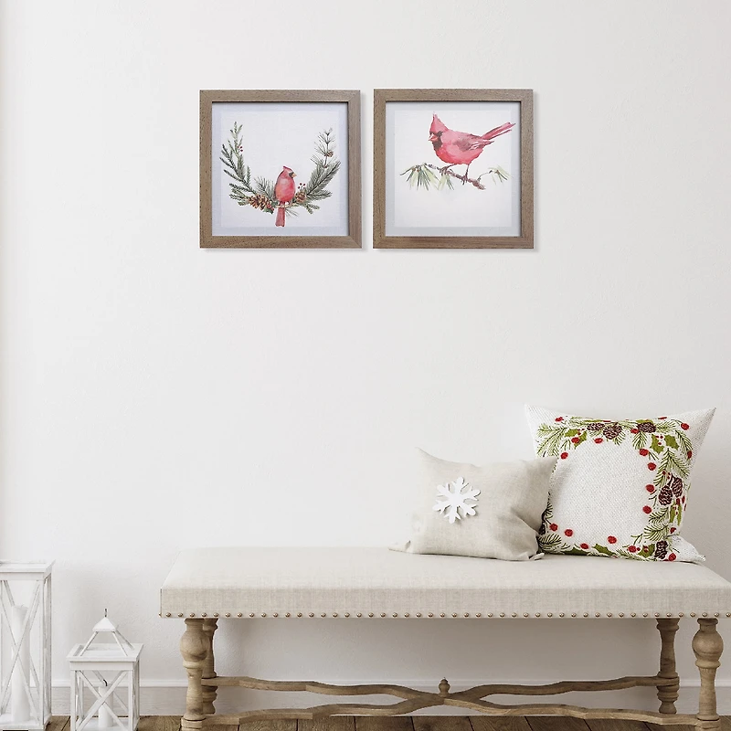 Cardinal Wooden Canvas Wall Art (Asstd) - Set of 2