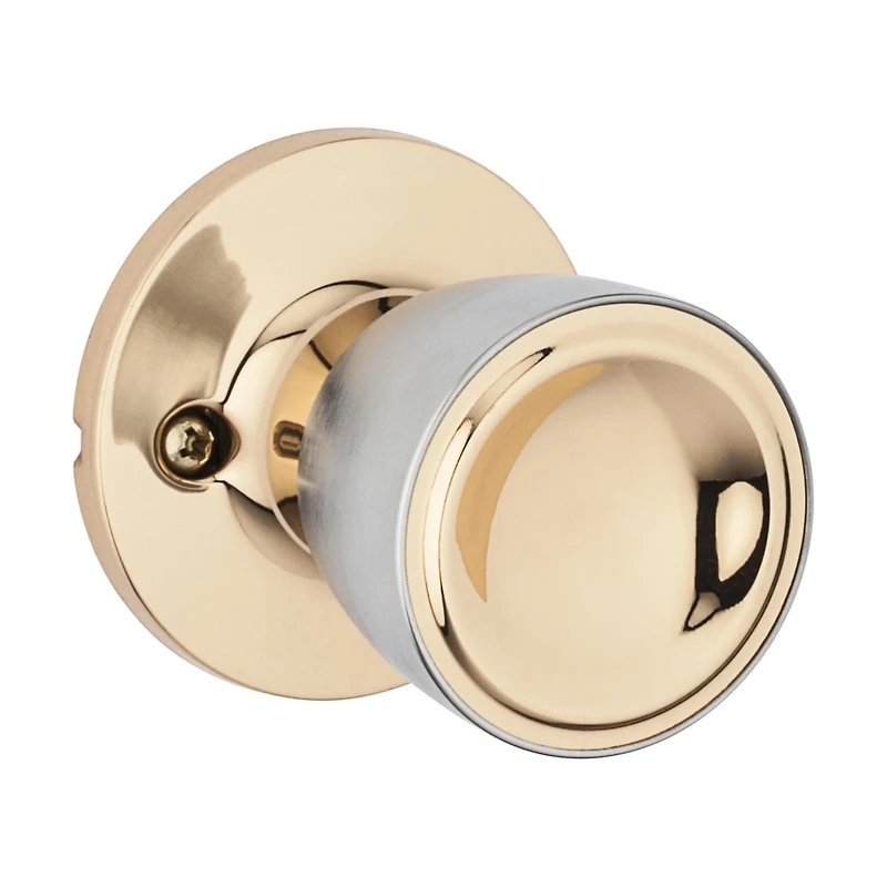 Weiser Beverly Passage Knobs in Bright Brass/Satin Chrome, Classic style, modern durability