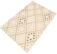 ECARPETGALLERY Tapis Fait à la Main pour Salon, Salle à Manger et Chambre à Coucher Marocain Collection Organique & Pure 5'0" x 7'8" en Ivoire