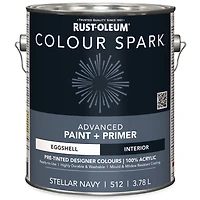 Rust-Oleum Colour Spark™ Paint + Primer, Interior Eggshell, Stellar Navy 3.78 L, 3.78 L