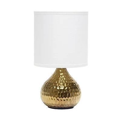 Simple Designs Mini lampe de table or martelé