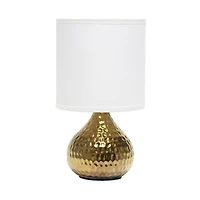 Simple Designs Hammered Gold Drip Mini Table Lamp