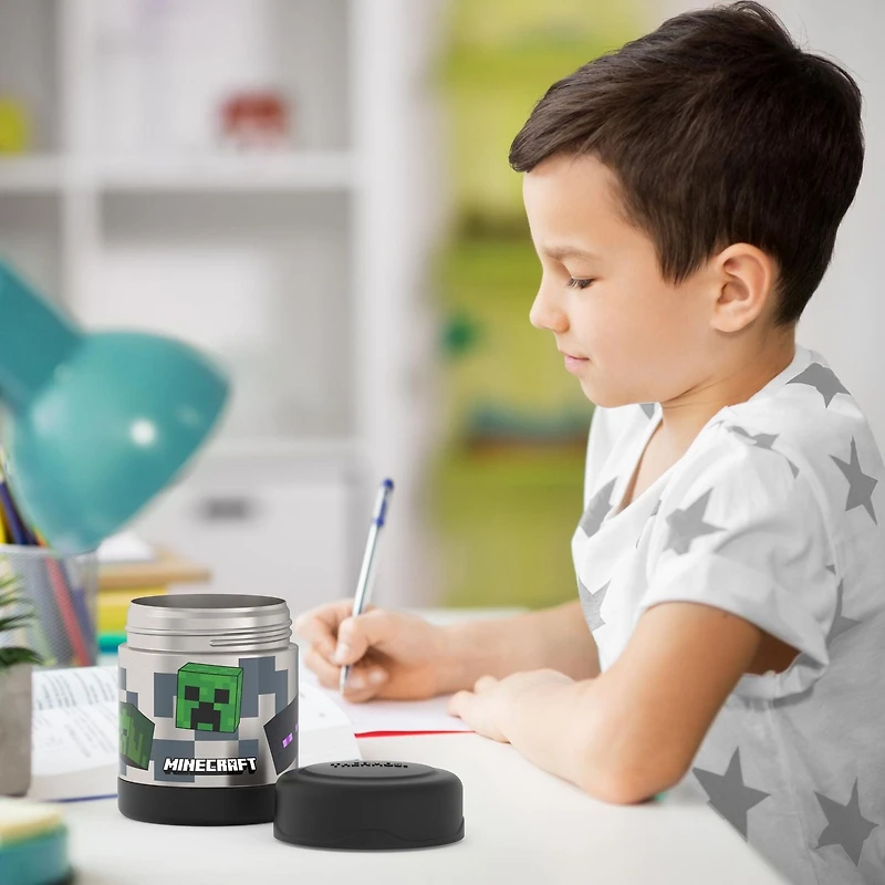 Thermos Kids Stainless Steel Vacuum Insulated FUNtainer Food Jar, 295 ml, Mincecraft, Minecraft FUNTAINER Food Jar