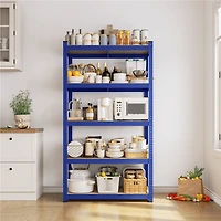 Fullfurnique 71″ Height Metal Storage Rack with Adjustable Shelves, Blue