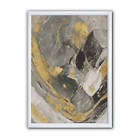 Designart Marble Gold and Black II Framed Wall Art