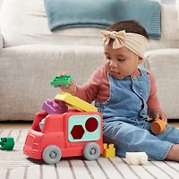 Coffret de jeu à empiler Infantino Super Soft Stack and Go Explorers - Camion de pompiers