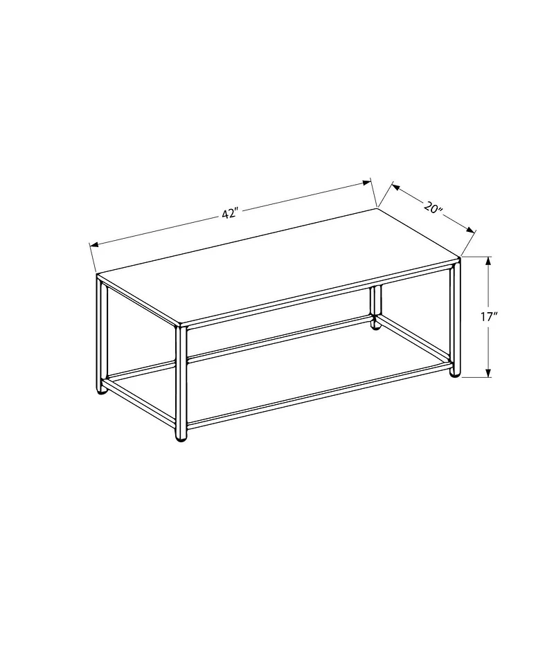 Monarch Specialties Coffee Table, Accent, Cocktail, Rectangular, Living Room, 42" L, Brown Tile, Brown Metal, Transitional