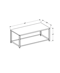 Monarch Specialties Coffee Table, Accent, Cocktail, Rectangular, Living Room, 42" L, Brown Tile, Brown Metal, Transitional