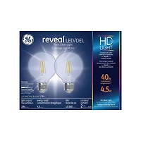 General Electric 4W HD+ LED G25 Reveal Light Bulb