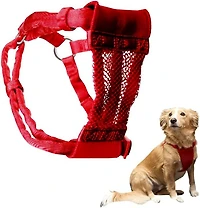 Harnais Pour Chien Sporn Comfort De Taille Moyenne, Harnais Pour Chien En Maille Élastique Rembourrée Rouge Durable, Harnais Pour Chien Respirant Et Confortable