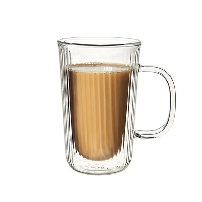 Tasse à Rayures à Double Paroi 350ml, Ensemble de 2
