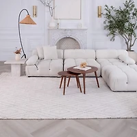 Tapis d'interieur abstrait Rug Branch Casa, beige gris, boheme - Entree, couloir, salle de bain et cuisine<br>