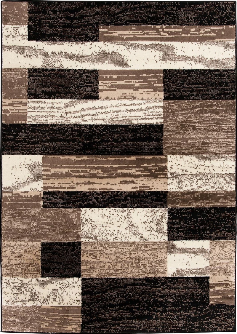 Tapis tissé crème et noir Alo Hometrends 5x7 tapis décontracté moderne