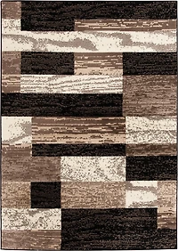 Tapis tissé crème et noir Alo Hometrends 5x7 tapis décontracté moderne