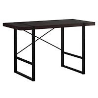 Monarch Specialties Computer Desk, Home Office, Laptop, 48"l, Work, Metal, Laminate, Brown, Black, Contemporary, Modern
