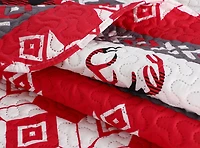 Marina Decoration Rich Printed Embossed Pinsonic Coverlet Bedspread Ultra Soft Bedding Summer Christmas Quilt Set with Shams, Xmas Snowflake and Deer Pattern