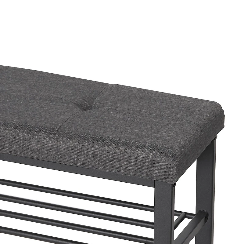 neatfreak! Banc de rangement de chaussures rembourré en tissu