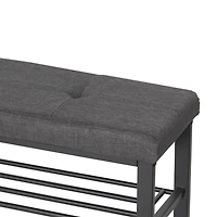 neatfreak! Banc de rangement de chaussures rembourré en tissu