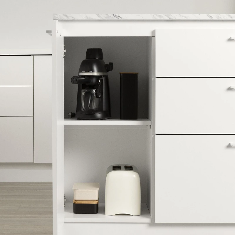 Southshore Myro Kitchen Island with Door and Drawers