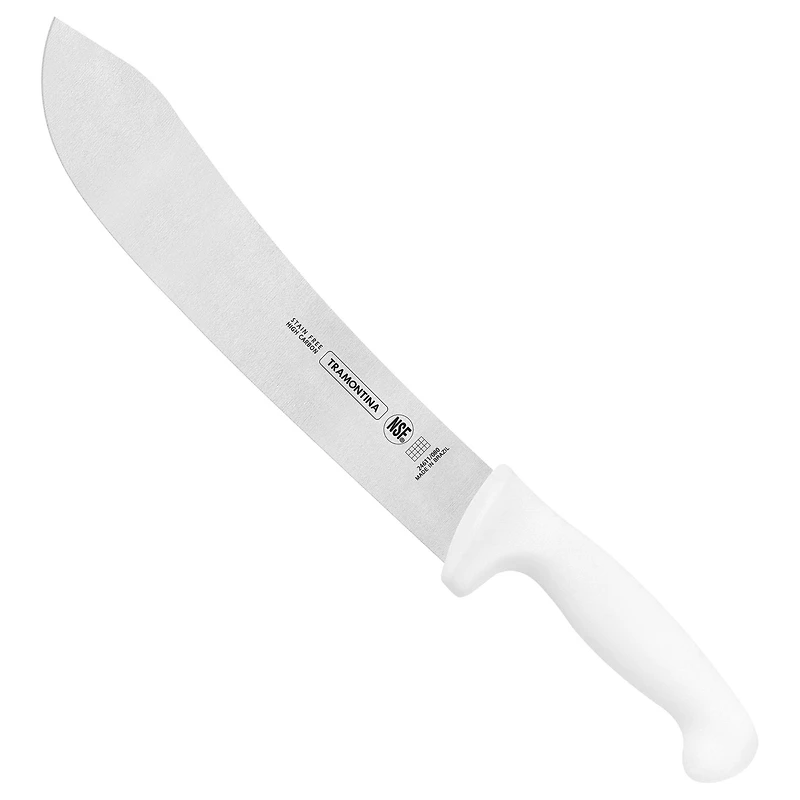 Couteau à steak Tramontina Professional de 25,4 cm (10 po) avec lame en acier inoxydable et poignée blanche en polypropylène