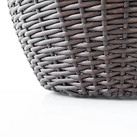 Rolland XL Rattan Planter Dark Brown, 35.4"