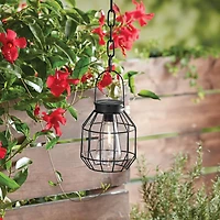 Mainstays 6.75" Black Metal Solar Powered Lantern with LED Bulb