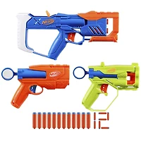 Nerf N Series Triple Action Pack, 3 Blasters, 12 Nerf N1 Darts Compatible Only with Nerf N Series Blasters, Ages 8 and up