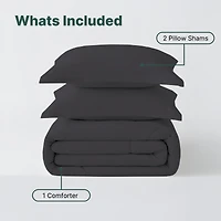 Beddora 3-Piece Ultra-Soft Comforter Set, All-Season, Wrinkle-Free, Lightweight Microfiber, Hypoallergenic – King Forged Iron