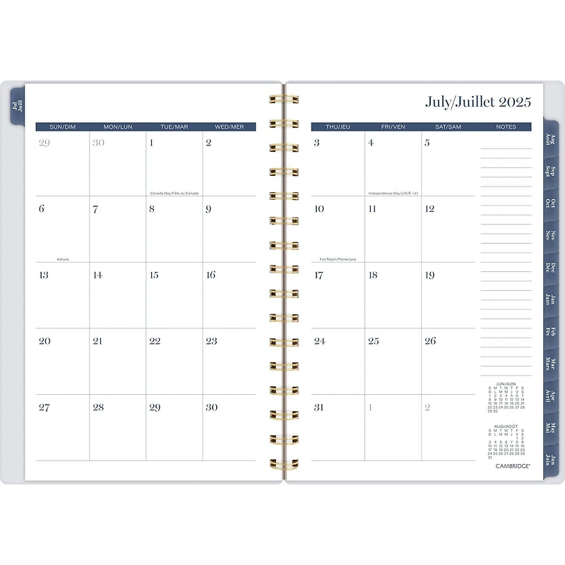 2025-2026 Cambridge® Colour Bar Navy Small Weekly Academic Year Planner