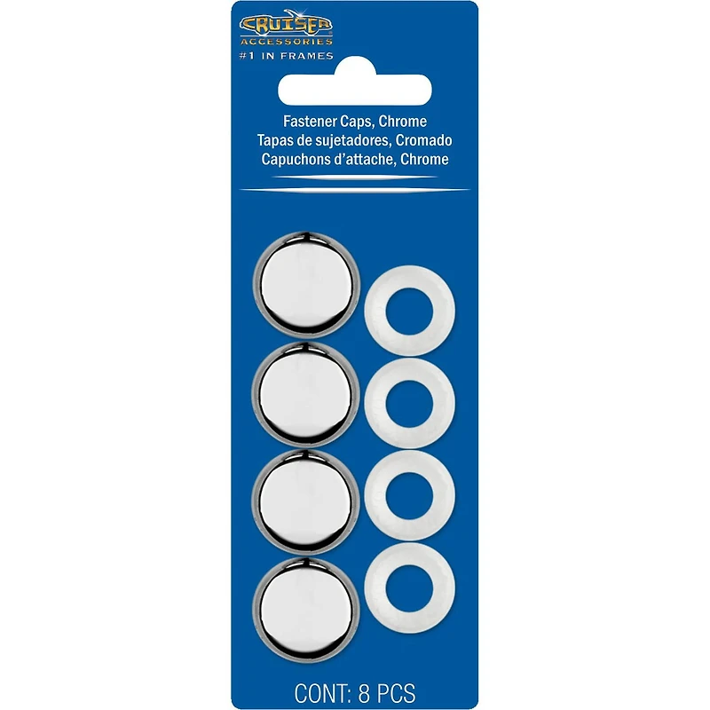 Cruiser Accessories Fastener Caps, Chrome Hardware, Fastener Covers