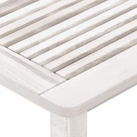 CorLiving Miramar Hardwood Outdoor Square Slat Top End Table, White