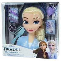 Tête de Coiffure d'Elsa de La Reine Des Neiges 2 Disney (14 éléments) Tête de Coiffure d'Elsa de La Reine Des Neiges