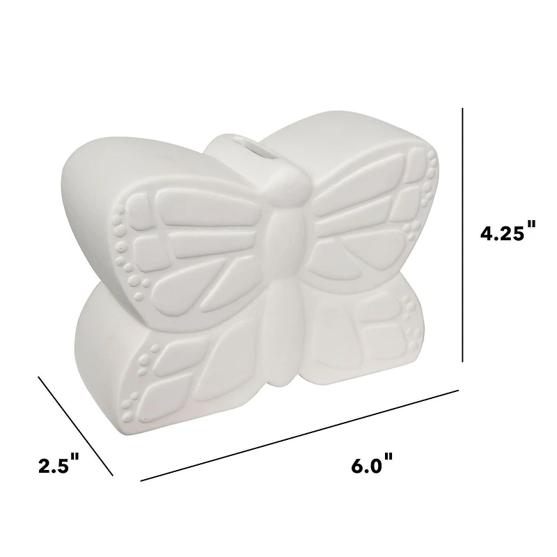 Create Basics Paintable Ceramic Butterfly Bank