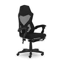 Gamer Gear Mesh Adjustable Back Office Chair with Footrest, 275 lb. Capacity, Black