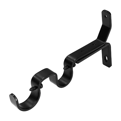 Ensemble de supports de tringle à rideaux double Noir mat 1,9 cm et 2,5 cm Mainstays (paquet de 2)