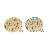 Feuillets Post-it®, 7350-BLB, forme de bulle de dialogue, bleu pâle, vertes, 66 cm x 66 mm (2,6 po x 2,6 po), 2/paquet