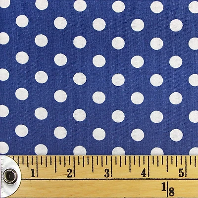 Tissu pré-coupé Fat Quarter de Fabric Creations à motif de point bleu denim - 18" x 21" / 45cm x 53cm