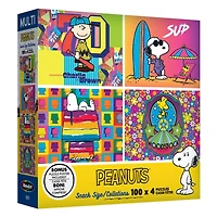 RoseArt - Snack Size 400-Piece - Peanuts - Adult Interlocking Puzzle, 4 assorted 100-pc puzzles