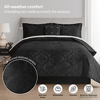 Mainstays Ensemble de lit 11 pieces velours noir, double MAINSTAYS PL MS ENSLIT11P NOIR D