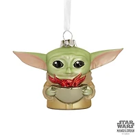 Décoration Hallmark de Noël (Grogu tenant une tasse, La Guerre des étoiles : Le Mandalorien, en verre soufflé)