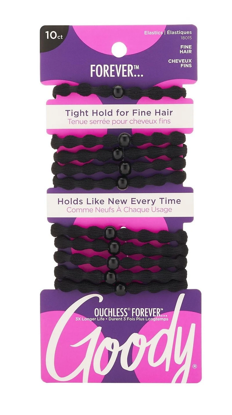 Goody Ouchless Damage-Free Forever - Elastiques noirs - 10Ct Goody Élastiques