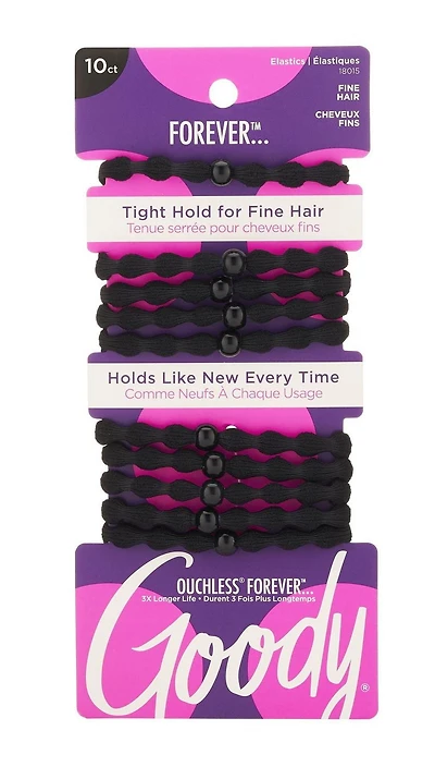 Goody Ouchless Damage-Free Forever - Elastiques noirs - 10Ct Goody Élastiques