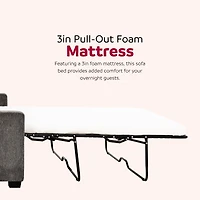 Valencia 81in. Grey Queen Size Sleeper Sofa Bed with USB & Outlet