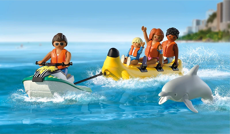 Playmobil Scooter des mers, banane tractée & 4 personnages