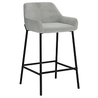 Ensemble de deux tabourets de comptoir modernes de 26 po en velours