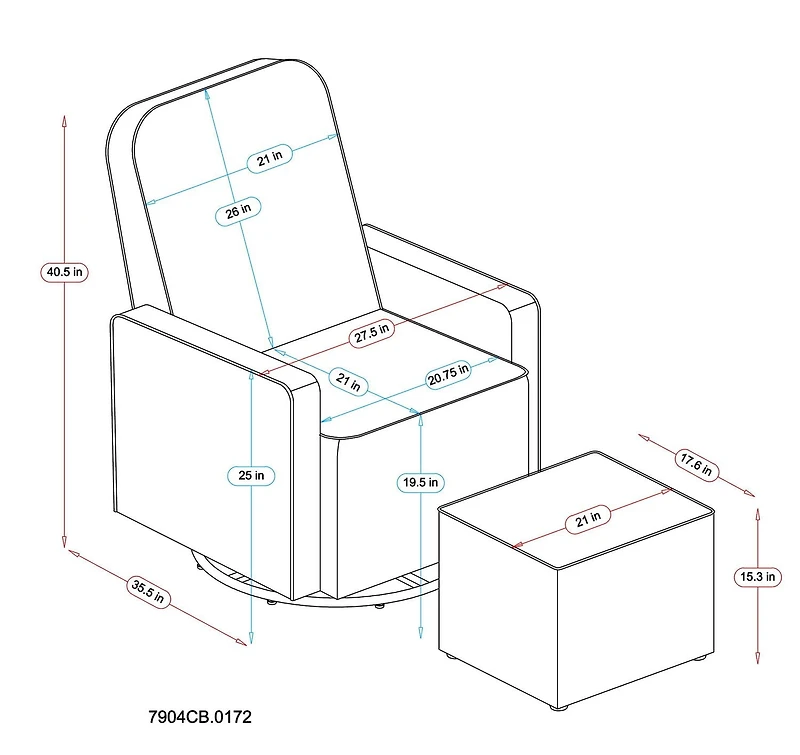 Lennox  Chloe  Swivel Glider and Ottoman