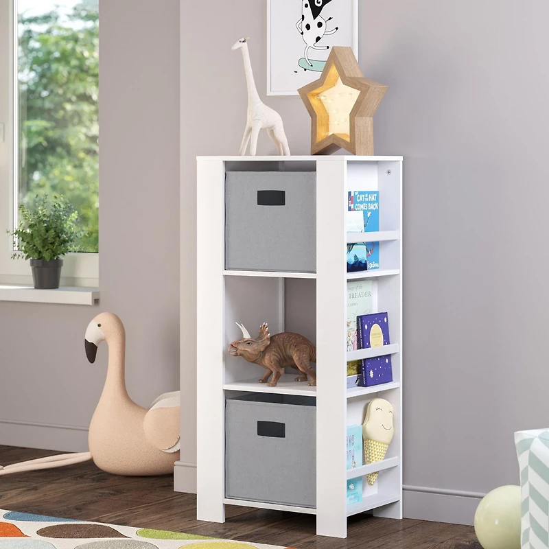 RiverRidge® Home Book Nook Collection Cubby Storage Tower with Bookshelves in White for Kids