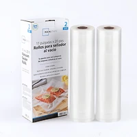 Mainstays Rouleau de scellage sous vide 11 po, 11 po x 20 pi, 2 pièces, Transparent